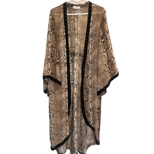 Meet Me in Miami Snake Print Sheer Kimono Duster – One Size